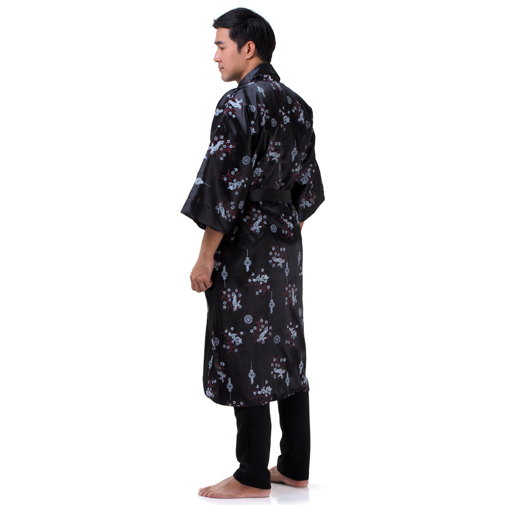 Satin Drachen Kimono Morgenmantel für Princess & Herren of Mode Asia Asien aus Fashion | 