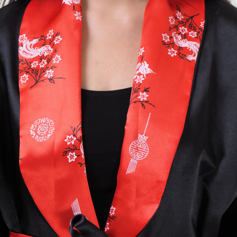 Princess Damen Asien Mode & Fashion Morgenmantel of aus für Satin | | Kimono Asia Drachen