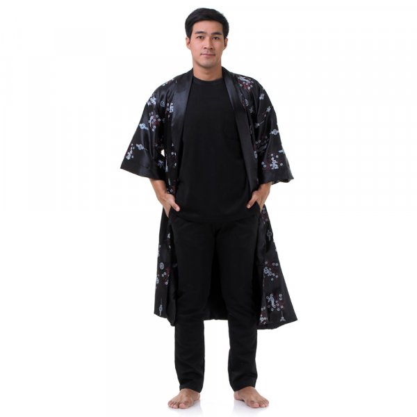 Satin Drachen Kimono Morgenmantel & | | Asien of für Princess aus Asia Fashion Mode Herren